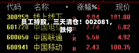 员工持股，三天清仓！002081，跌停-第2张图片