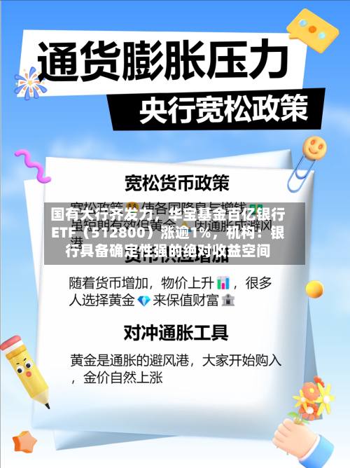 国有大行齐发力，华宝基金百亿银行ETF（512800）涨逾1%	，机构：银行具备确定性强的绝对收益空间-第2张图片